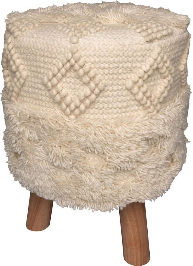 Kayoom Zithocker Kruk Bohist 125 karakteristieke structuren met franjes en kwasten (1 stuk) - Foto 4