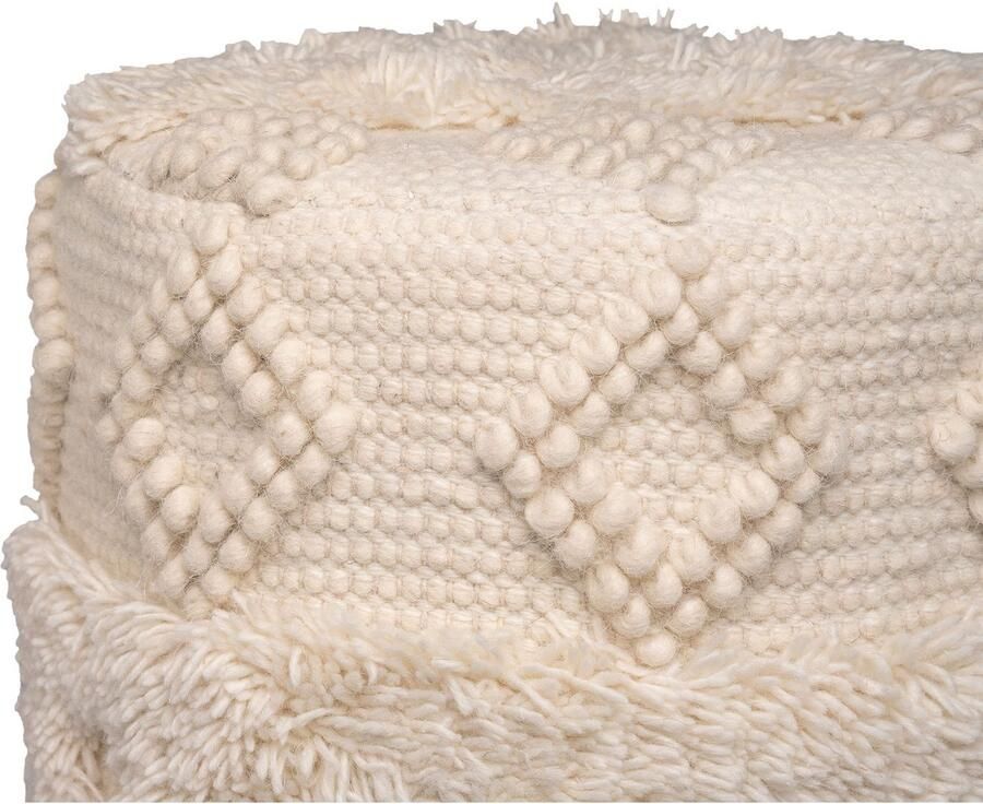 Kayoom Zithocker Kruk Bohist 125 karakteristieke structuren met franjes en kwasten (1 stuk) - Foto 2