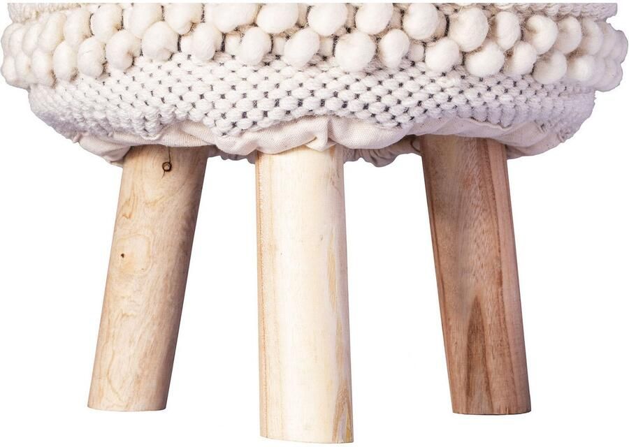 Kayoom Zithocker Kruk Bohist 325 karakteristieke structuren met franjes en kwasten (1 stuk) - Foto 4