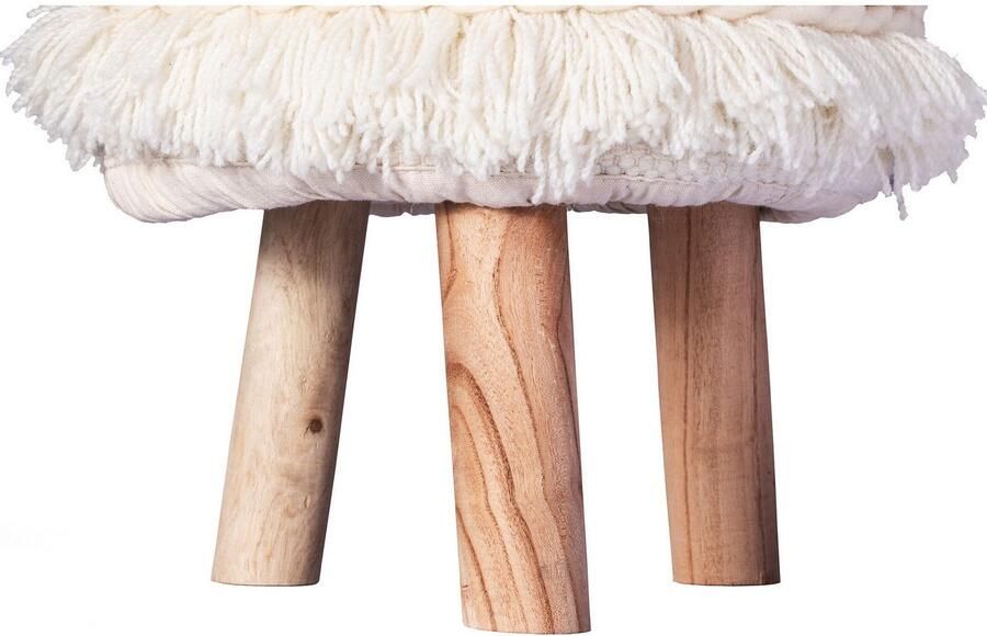 Kayoom Zithocker Kruk Bohist 525 karakteristieke structuren met franjes en kwasten (1 stuk) - Foto 6