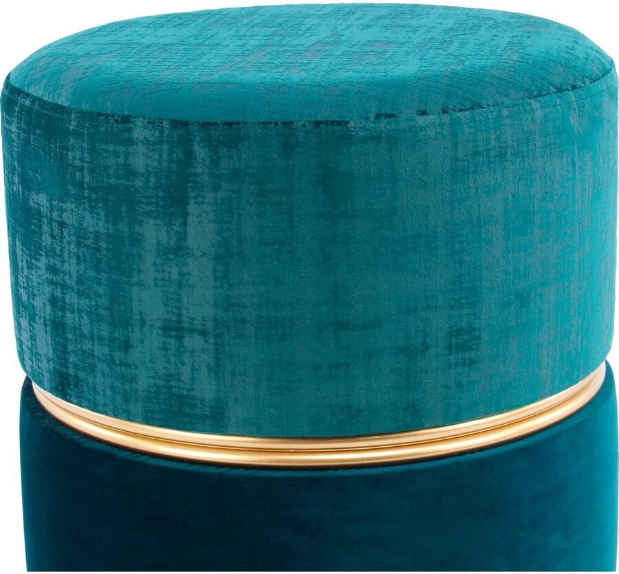 Kayoom Zithocker Kruk Cleopatra 625 zittingkruk in twee kleuren design tweekleurig decoratief onderhoudsvriendelijk edel accent door metalen ring (1 stuk) - Foto 1