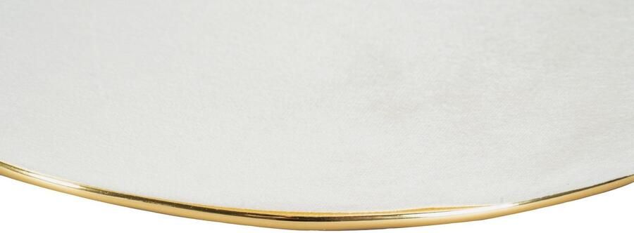 Floraya Designer poef hocker kruk Contessa Ivoor Goud 60x60x42 5cm (LxBxH) Maximaal belastbaar tot 160KG - Foto 5