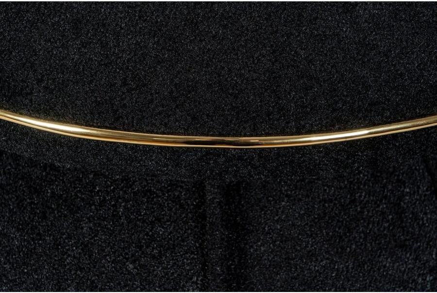 Floraya Designer poef hocker kruk Corin Zwart Goud 51 5x51 5x55cm (LxBxH) Maximaal belastbaar tot 160KG
