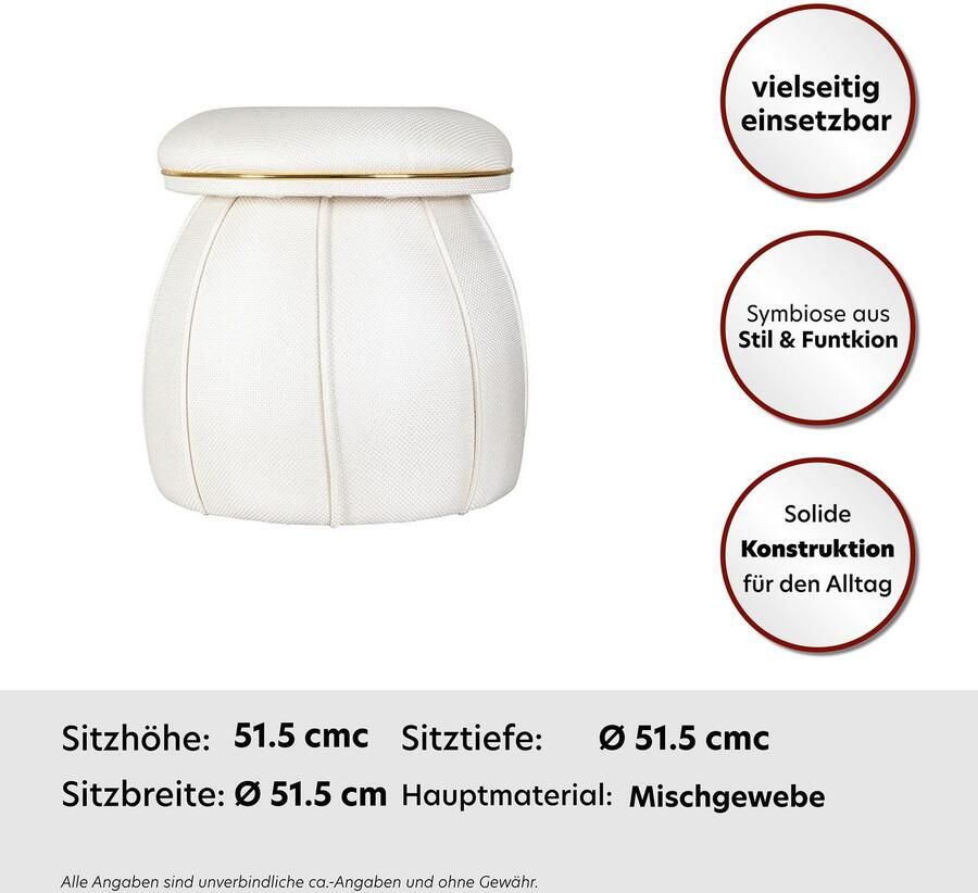 Kayoom Zithocker Kruk Corin extravagante vorm stijlvolle kleuren elegant gestikt voet (1 stuk) - Foto 3