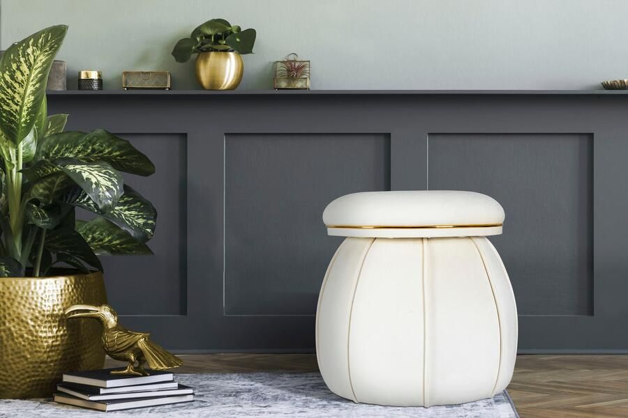 Kayoom Zithocker Kruk Corin extravagante vorm stijlvolle kleuren elegant gestikt voet (1 stuk) - Foto 4