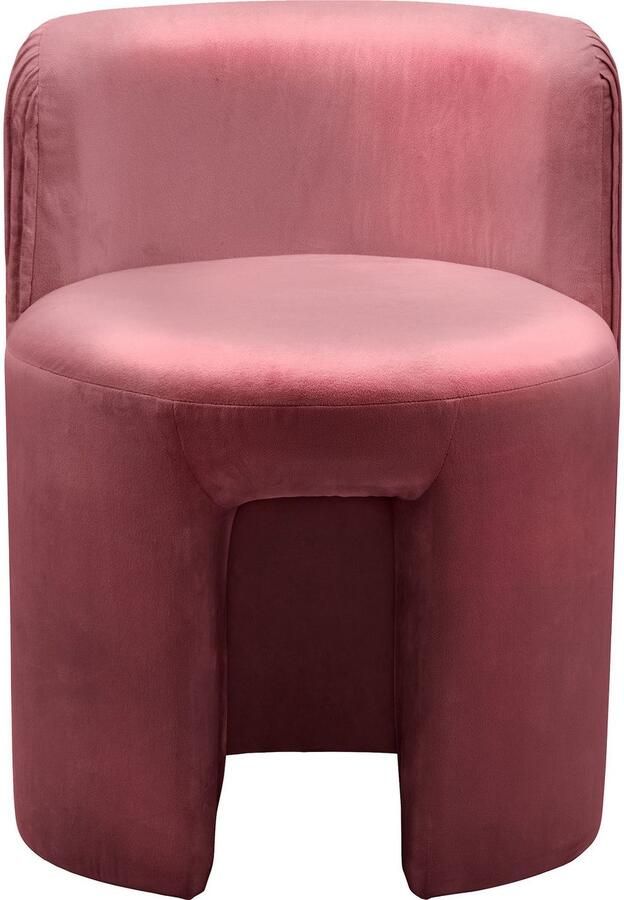 Kayoom Zithocker Kruk Curvy 125 BESTSELLER! comfortabele rugsteun Ronde kruk met rugsteun in plissé-look fluwelen bekleding gepolsterd (1 stuk) - Foto 4