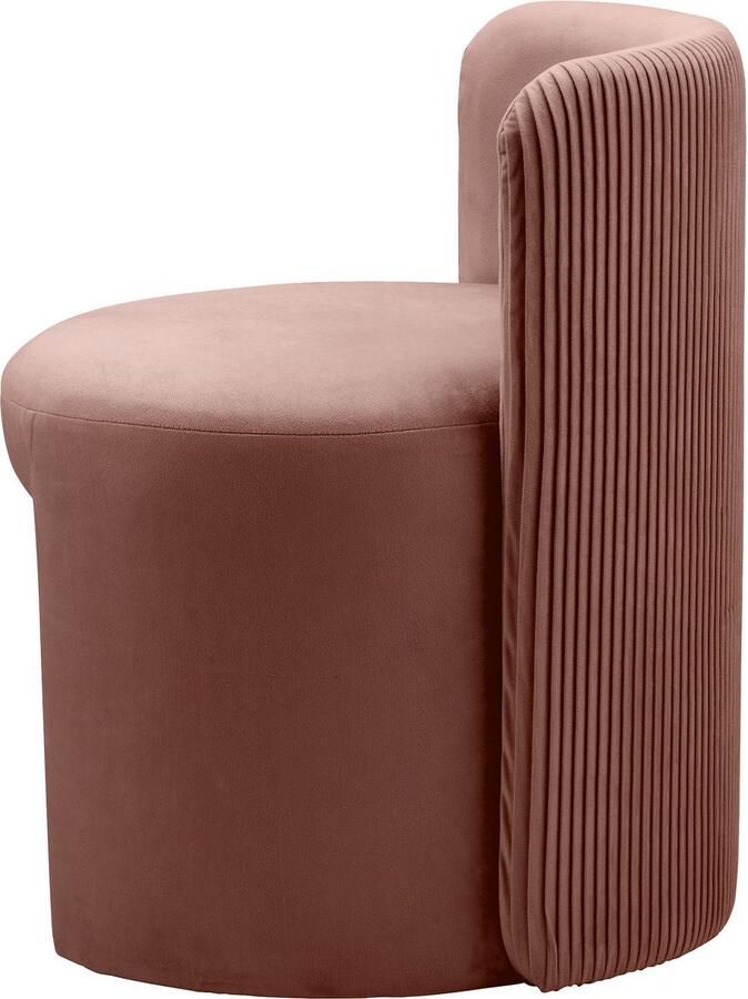 Kayoom Zithocker Kruk Curvy 125 BESTSELLER! comfortabele rugsteun Ronde kruk met rugsteun in plissé-look fluwelen bekleding gepolsterd (1 stuk)