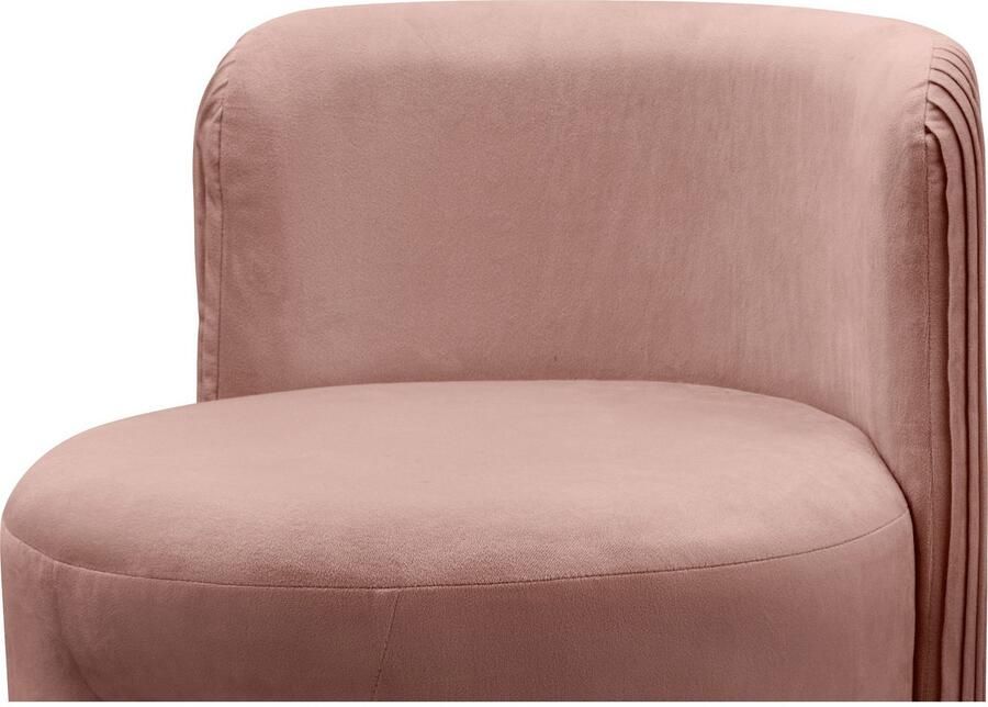 Kayoom Zithocker Kruk Curvy 125 BESTSELLER! comfortabele rugsteun Ronde kruk met rugsteun in plissé-look fluwelen bekleding gepolsterd (1 stuk) - Foto 3