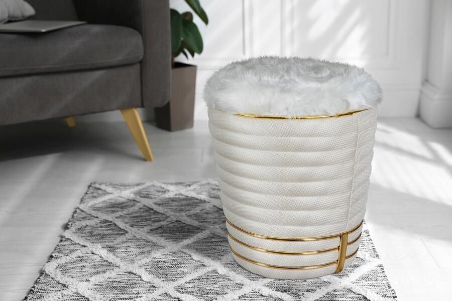 Kayoom Zithocker Kruk Doric trendy look esthetische kleurstelling mooie stiksels comfortabel hoogwaardig onderhoudsvriendelijk hoogwaardige materialen (1 stuk) - Foto 3