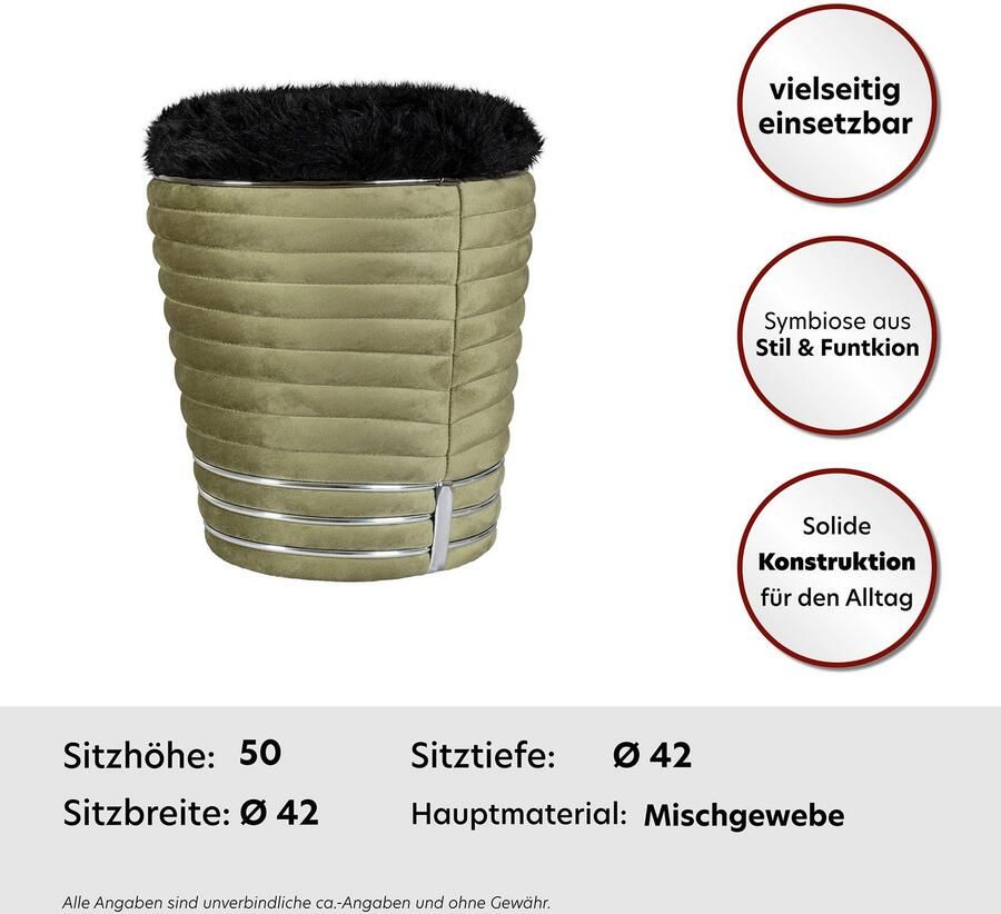 Kayoom Zithocker Kruk Doric trendy look esthetische kleurstelling mooie stiksels comfortabel hoogwaardig onderhoudsvriendelijk hoogwaardige materialen (1 stuk)