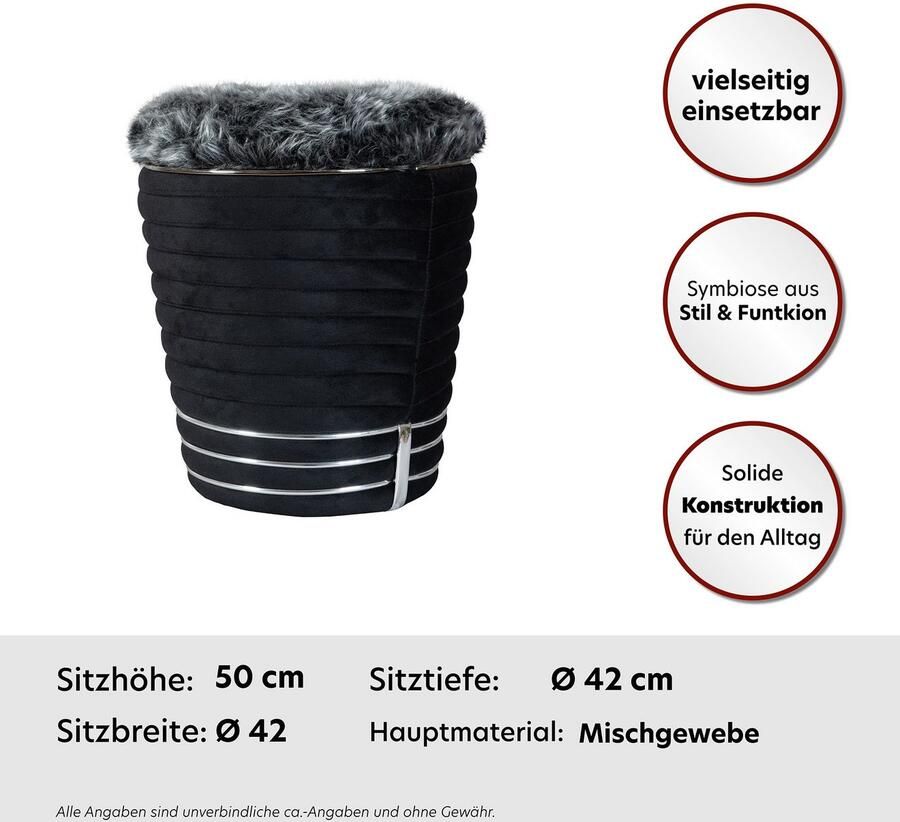 Kayoom Zithocker Kruk Doric trendy look esthetische kleurstelling mooie stiksels comfortabel hoogwaardig onderhoudsvriendelijk hoogwaardige materialen (1 stuk)