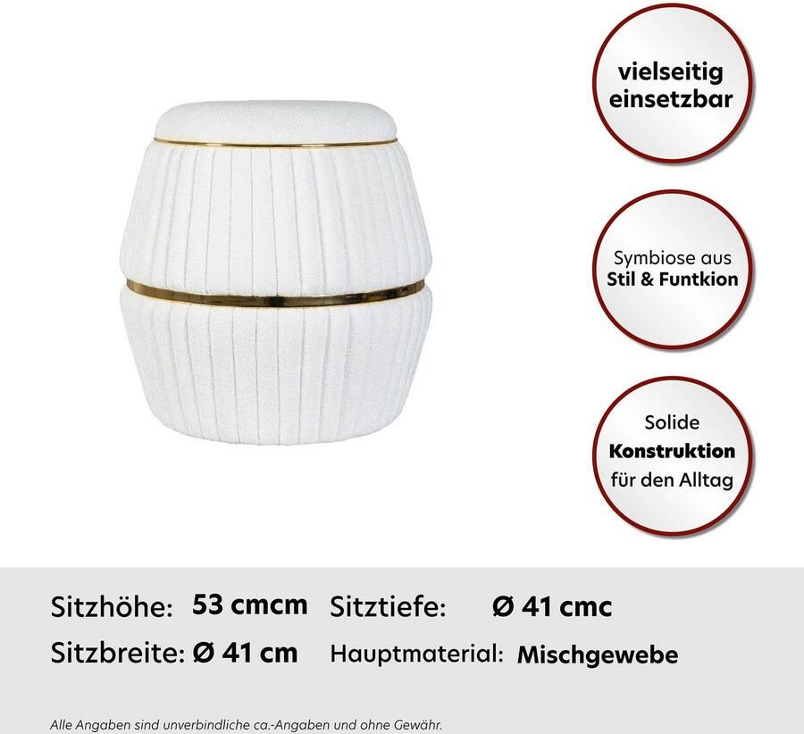 Kayoom Zithocker Kruk Doric trendy look esthetische kleurstelling mooie stiksels comfortabel hoogwaardig onderhoudsvriendelijk in veel ruimtes thuis (1 stuk)