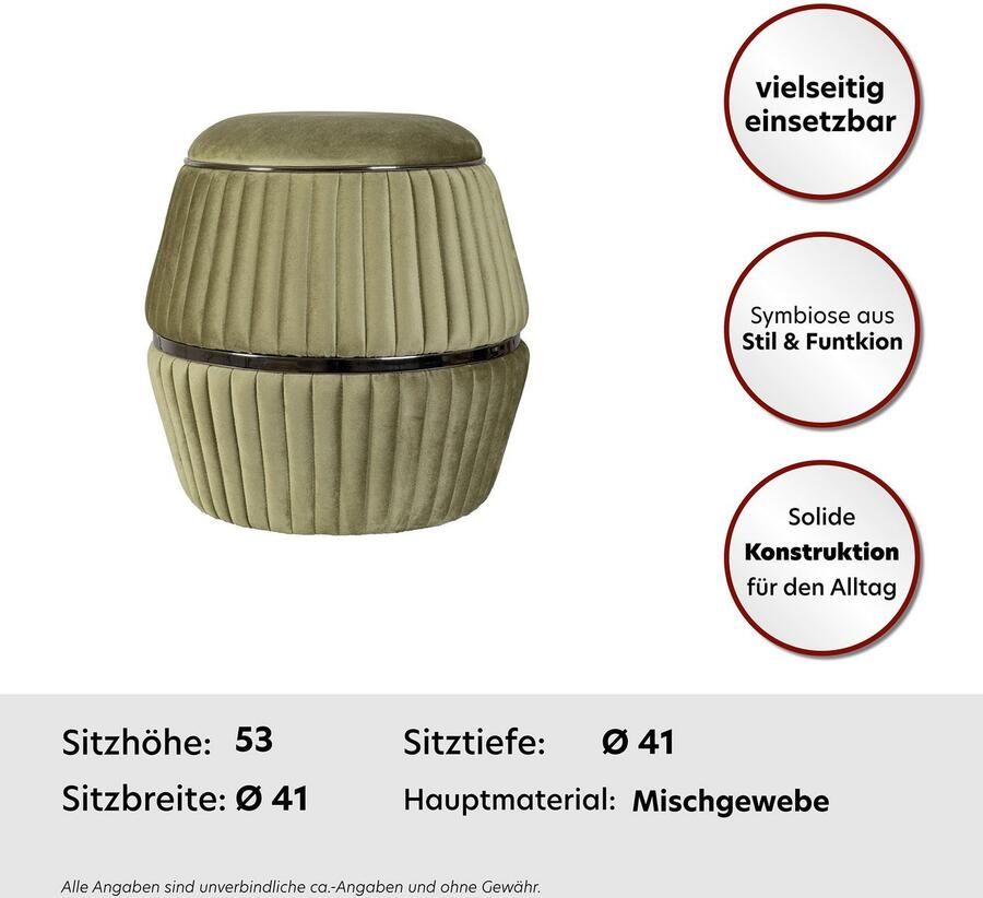 Kayoom Zithocker Kruk Doric trendy look esthetische kleurstelling mooie stiksels comfortabel hoogwaardig onderhoudsvriendelijk in veel ruimtes thuis (1 stuk) - Foto 2