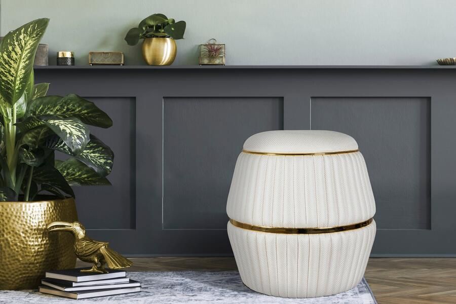 Kayoom Zithocker Kruk Doric trendy look esthetische kleurstelling mooie stiksels comfortabel hoogwaardig onderhoudsvriendelijk in veel ruimtes thuis (1 stuk) - Foto 5