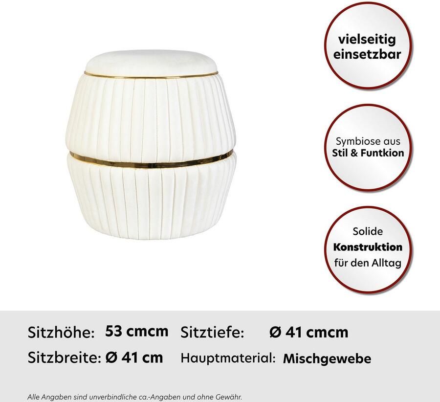 Kayoom Zithocker Kruk Doric trendy look esthetische kleurstelling mooie stiksels comfortabel hoogwaardig onderhoudsvriendelijk in veel ruimtes thuis (1 stuk) - Foto 1