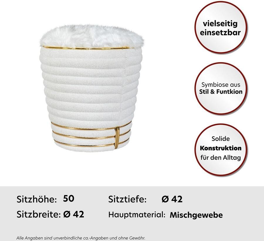 Kayoom Zithocker Kruk Doric trendy look esthetische kleurstelling mooie stiksels comfortabel hoogwaardig onderhoudsvriendelijk hoogwaardige materialen (1 stuk)