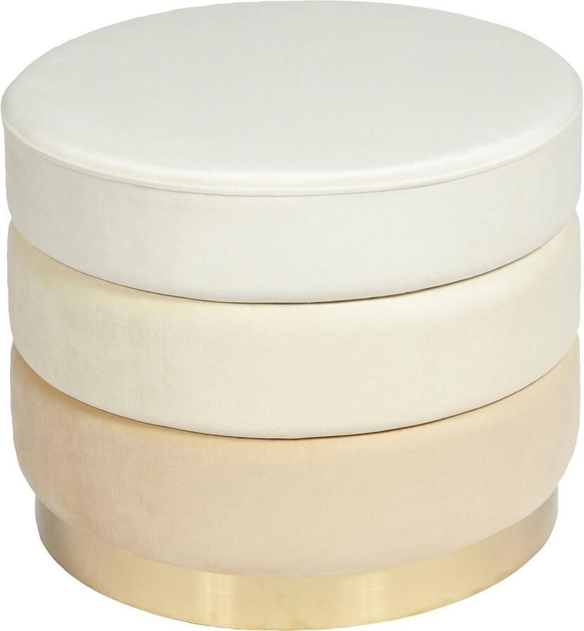 Kayoom Zithocker Kruk Elyse elegante uitstraling door goudkleurige sokkel fluweelzacht van hoge kwaliteit perfect op elkaar afgestemde kleuren (1 stuk) - Foto 3