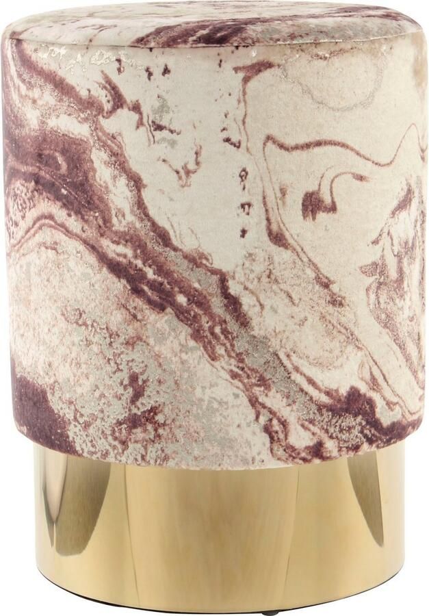 Kayoom Zithocker Kruk Gipsy 325 stijlvolle zitkruk ronde vorm stijlvol ontwerp veelzijdig ruimtebesparend veelzijdig inzetbaar zachte bekleding (1 stuk) - Foto 3