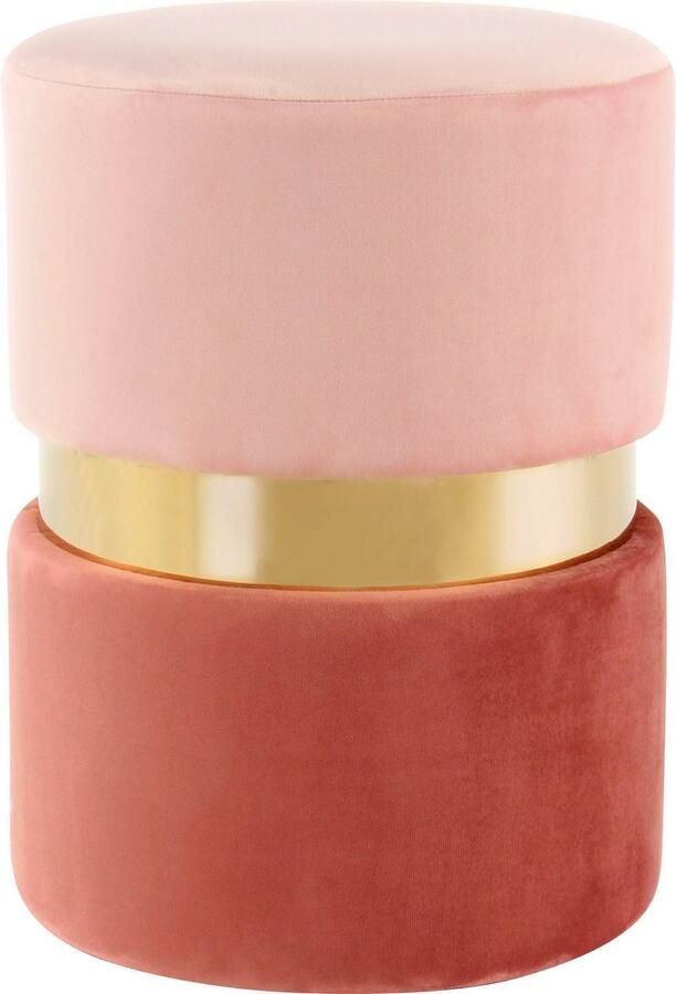 Kayoom Zithocker Kruk Gipsy 825 stijlvolle zitkruk ronde vorm stijlvol ontwerp fluweelzacht ruimtebesparend veelzijdig inzetbaar zachte bekleding (1 stuk) - Foto 4