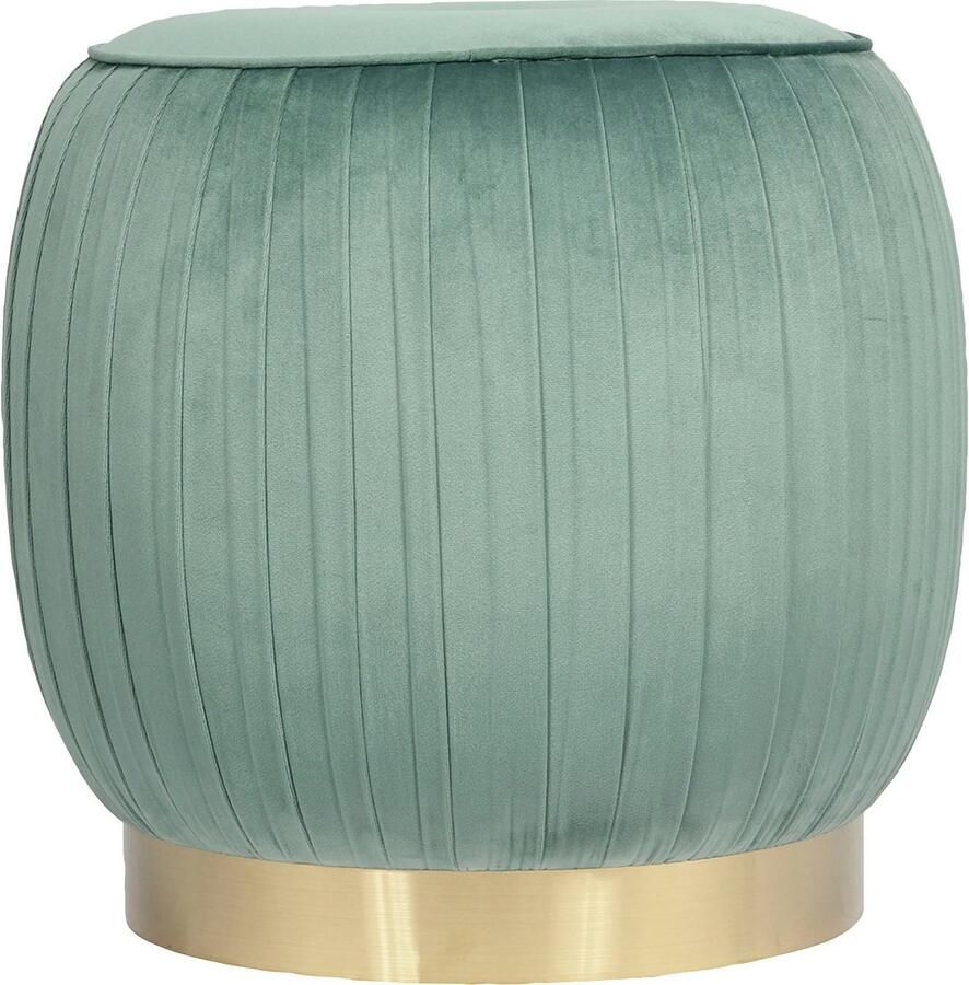 Kayoom Zithocker Kruk Lilje elegante uitstraling door goudkleurige sokkel hoogwaardige fluwelen bekleding (1 stuk) - Foto 2