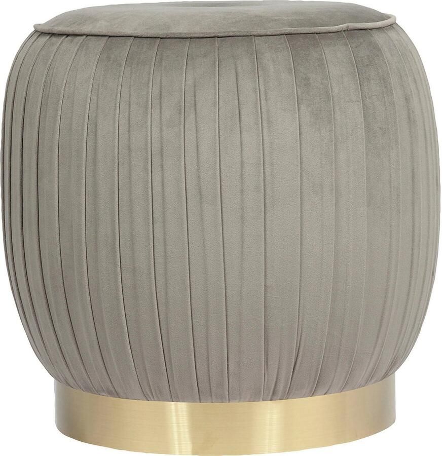 Kayoom Zithocker Kruk Lilje elegante uitstraling door goudkleurige sokkel hoogwaardige fluwelen bekleding (1 stuk) - Foto 2