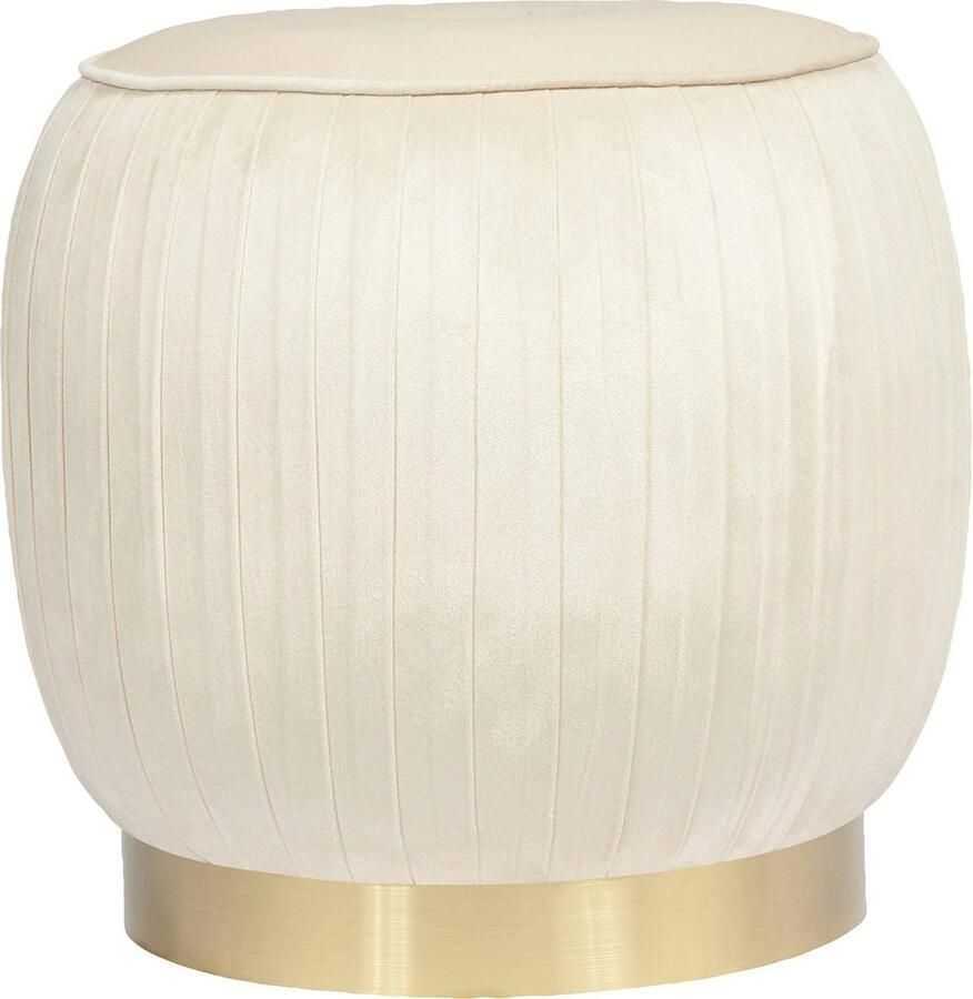 Kayoom Zithocker Kruk Lilje elegante uitstraling door goudkleurige sokkel hoogwaardige fluwelen bekleding (1 stuk) - Foto 2