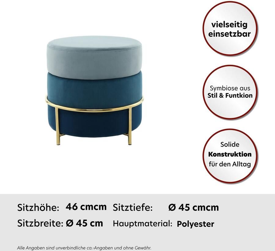 Kayoom Zithocker Kruk Matilda 125 comfortabele ronde vorm gezellige designkruk (1 stuk)