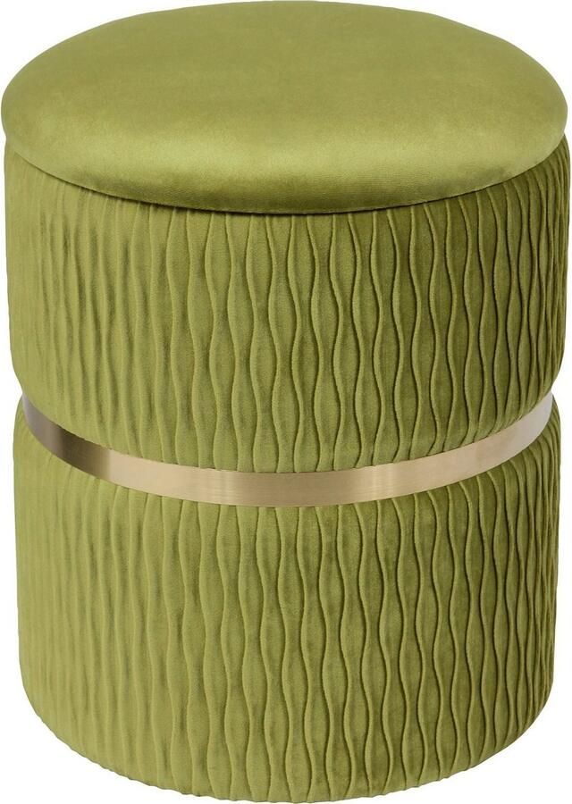 Kayoom Zithocker Kruk Milas 2-delige set praktische en verborgen opbergruimte stapelbaar met opbergruimte roestvrijstalen basis kleurrijk en subtiel (set 2 stuks) - Foto 4