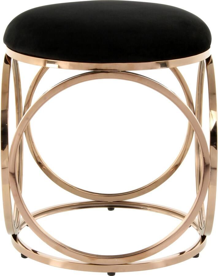 Kayoom Zithocker Kruk Whitney 325 kruk met open ontwerp frame van metaal glamoureus hoogwaardig onderhoudsvriendelijk rond kussen (1 stuk) - Foto 4