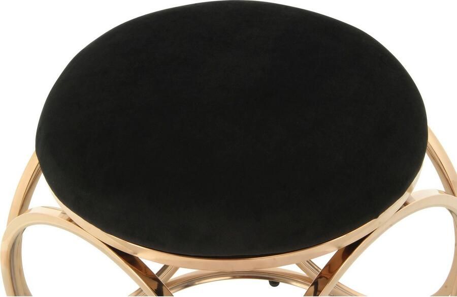 Kayoom Zithocker Kruk Whitney 325 kruk met open ontwerp frame van metaal glamoureus hoogwaardig onderhoudsvriendelijk rond kussen (1 stuk) - Foto 5