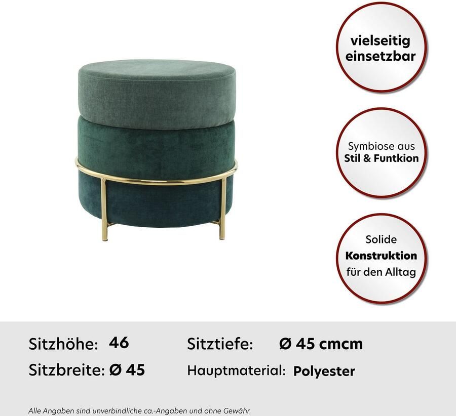 Kayoom ZitHocker Matilda 225 comfortabele ronde vorm gezellige design-hocker (1 stuk)