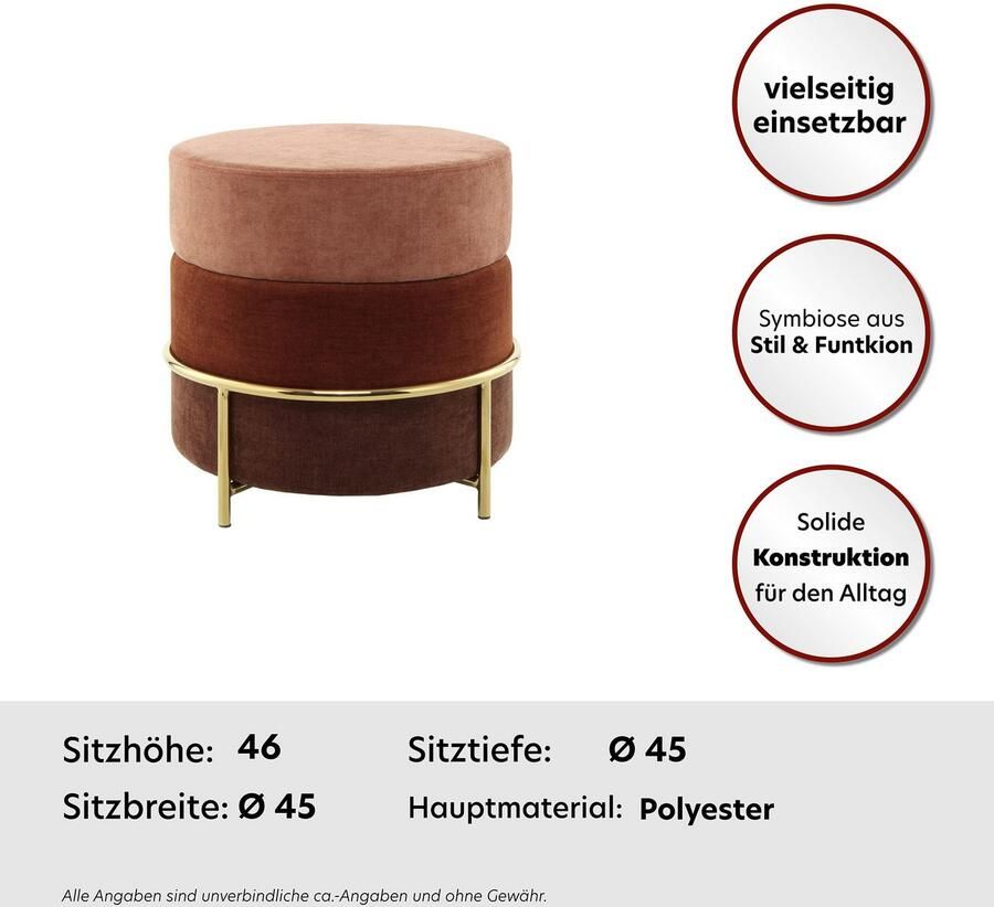 Floraya Hocker Matilda Multi Terracotta 48 5x48 5x46 cm (LxBxH) Maximaal draagvermogen 150KG