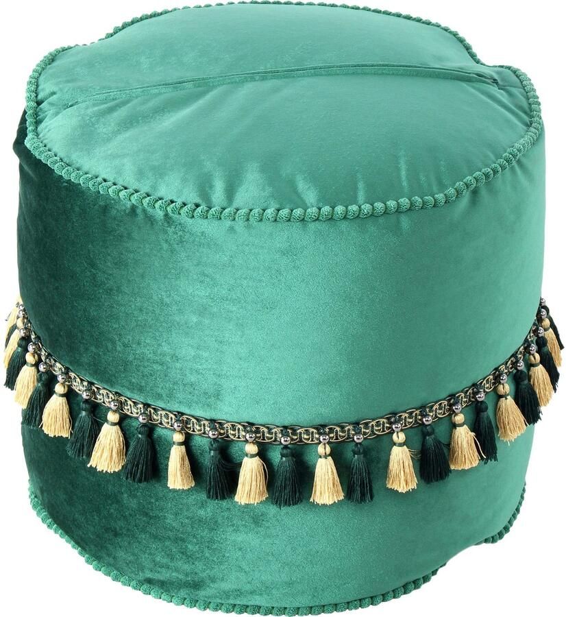 Kayoom Zithocker Pouf Taj Mahal 225 fluweelzachte oppervlakte fluweelzacht versierd vulling van flexibele piepschuimballen (1 stuk) - Foto 3