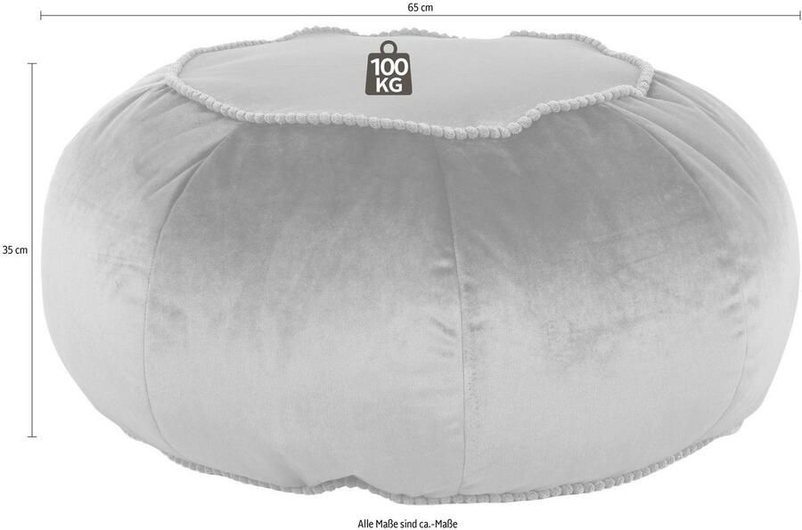 Kayoom Zithocker Pouf Taj Mahal 325 trendy fluweelachtige oppervlakte (1 stuk) - Foto 6