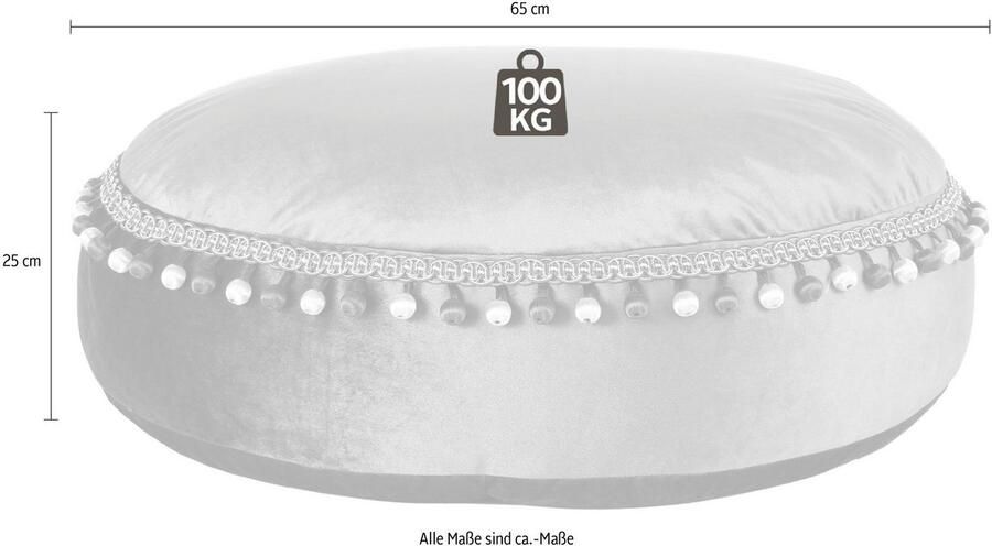 Kayoom Zithocker Pouf Taj Mahal 425 fluweelzachte oppervlakte fluweelzacht kleurrijk modern oriëntaal ontwerp (1 stuk) - Foto 6