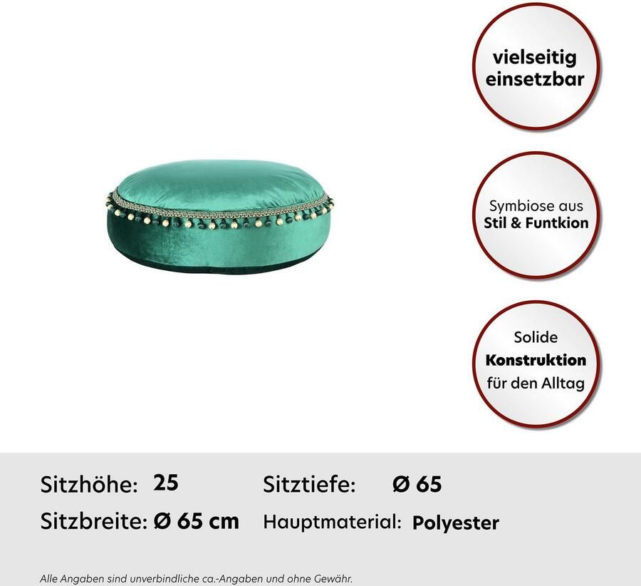 Kayoom Zithocker Pouf Taj Mahal 425 fluweelzachte oppervlakte fluweelzacht kleurrijk modern oriëntaal ontwerp (1 stuk)