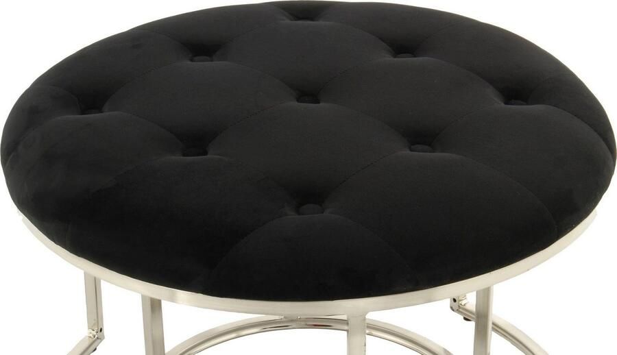 Kayoom Zithoek Kruk Becky 825 2-delige set ronde vorm trendy retro-stijl veelzijdig te gebruiken modern onderhoudsvriendelijk ronde vorm (set 2-delig) - Foto 7
