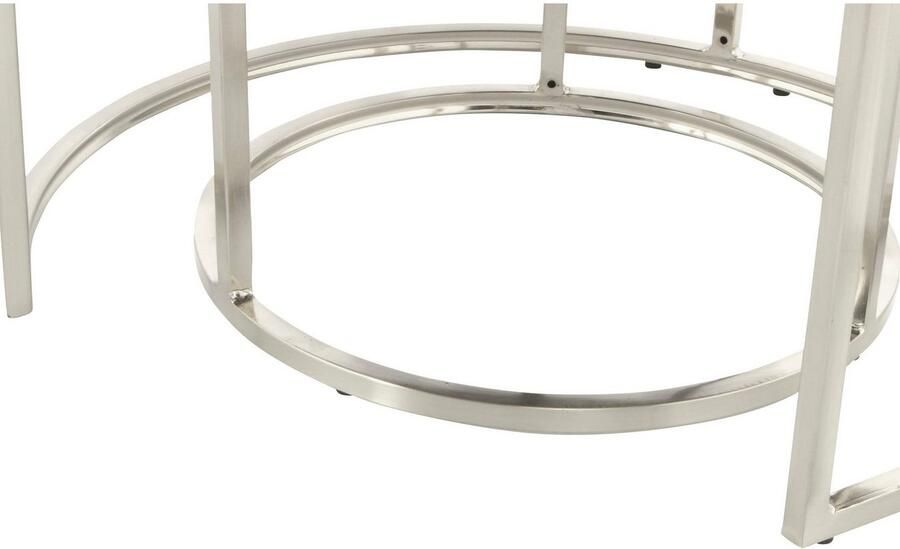 Kayoom Zithoek Kruk Becky 825 2-delige set ronde vorm trendy retro-stijl veelzijdig te gebruiken modern onderhoudsvriendelijk ronde vorm (set 2-delig) - Foto 6