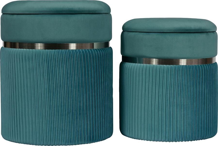 Kayoom Zithoek Kruk Zora 325 2-delige set fluweelzachte stof bekleding ronde elegante vorm (set 2-delig) - Foto 7