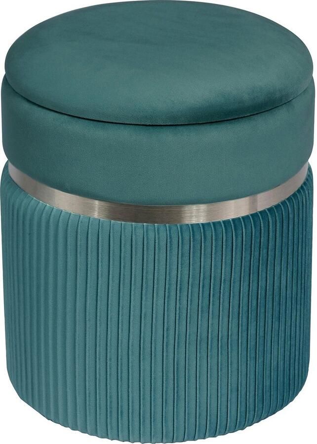 Kayoom Zithoek Kruk Zora 325 2-delige set fluweelzachte stof bekleding ronde elegante vorm (set 2-delig) - Foto 4