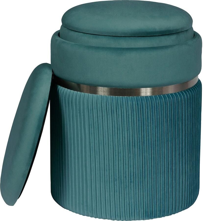 Kayoom Zithoek Kruk Zora 325 2-delige set fluweelzachte stof bekleding ronde elegante vorm (set 2-delig)