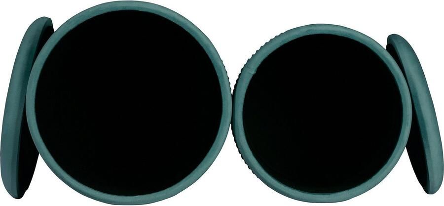 Kayoom Zithoek Kruk Zora 325 2-delige set fluweelzachte stof bekleding ronde elegante vorm (set 2-delig) - Foto 6