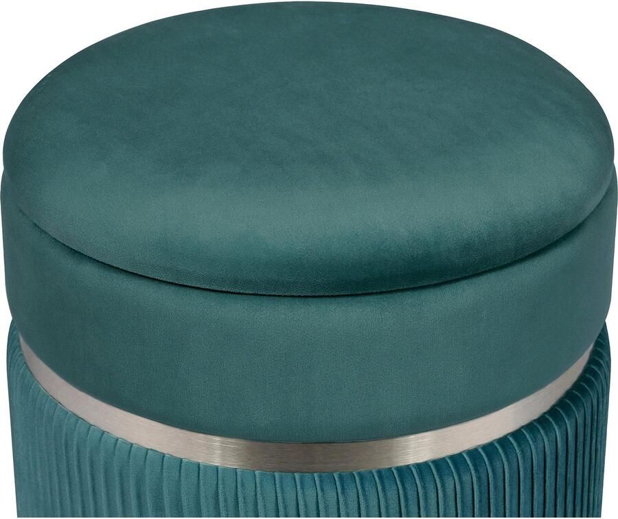 Kayoom Zithoek Kruk Zora 325 2-delige set fluweelzachte stof bekleding ronde elegante vorm (set 2-delig) - Foto 3