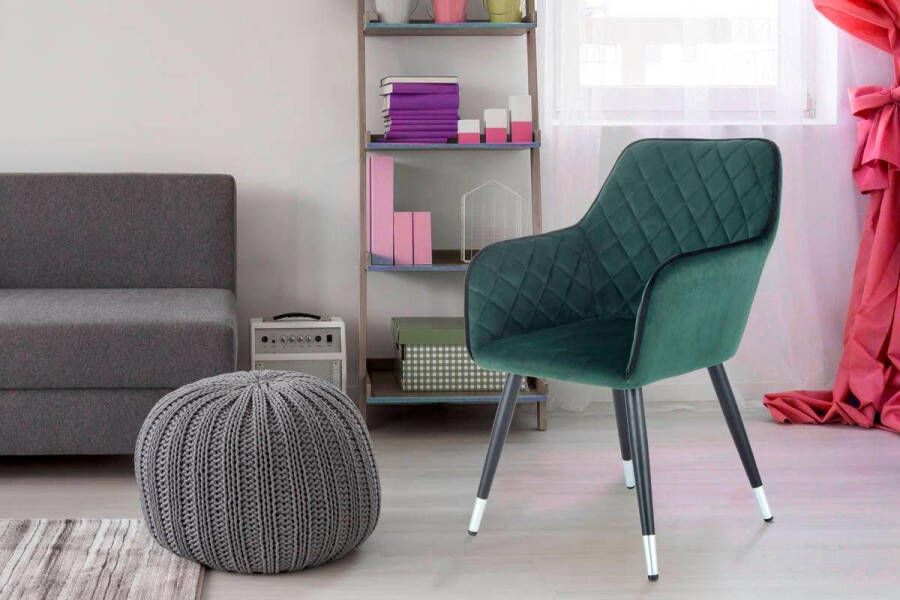 Kayoom Stoel Amino 625 stijlvolle designstoel fluweelzachte bekleding van velvet stof (1 stuk) - Foto 8