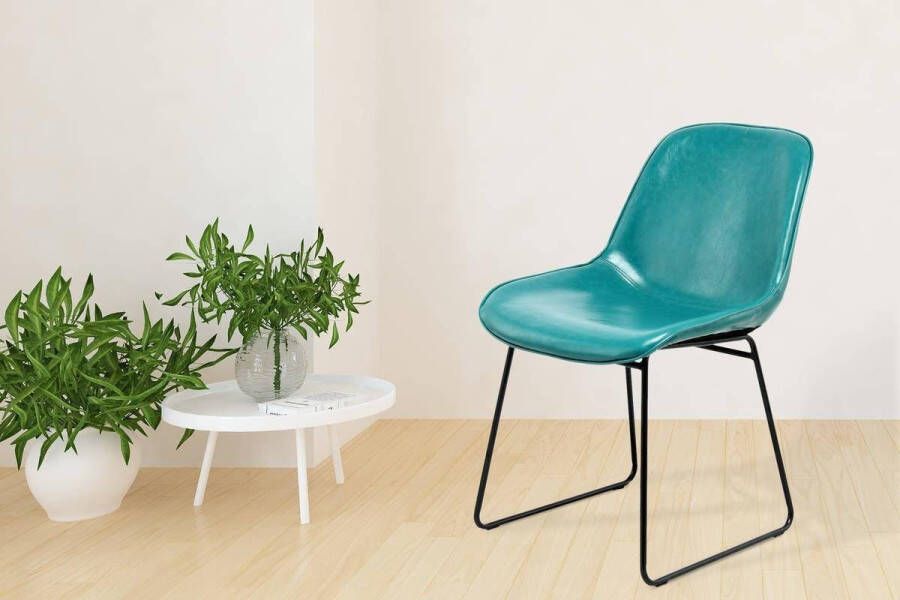 LaleeAvenue Eetkamerstoel Cora 110 Set van 2 Blauw Petrol