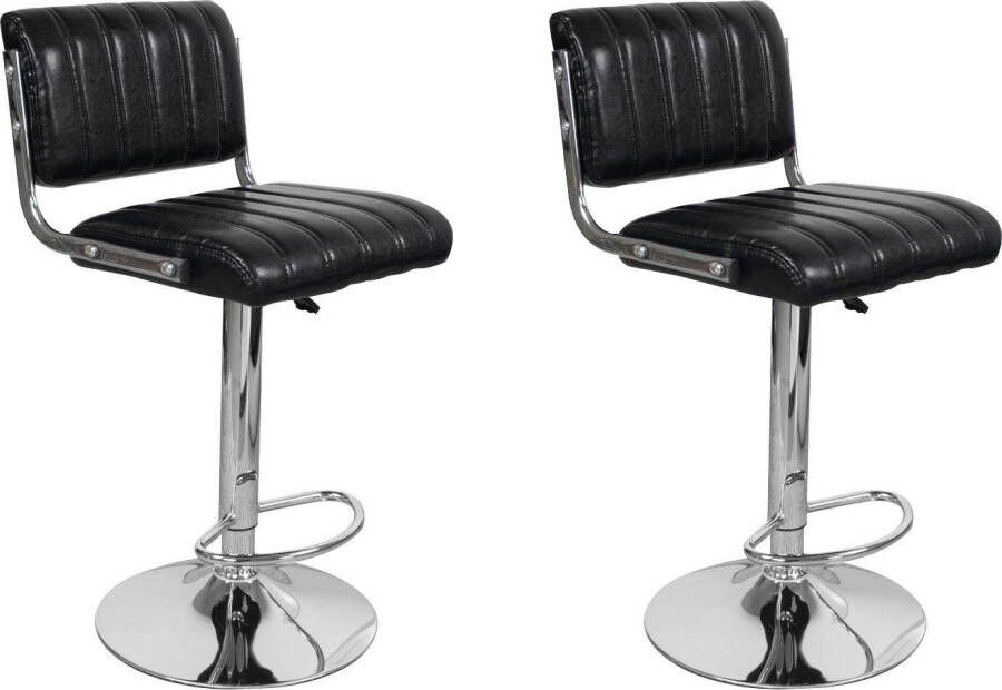 Kayoom Kinderstoel Barkruk Midnight 725 2-delige set in leerlook barkruk onderhoudsvriendelijk in hoogte verstelbaar comfortabel draaibaar (set 2 stuks) - Foto 11