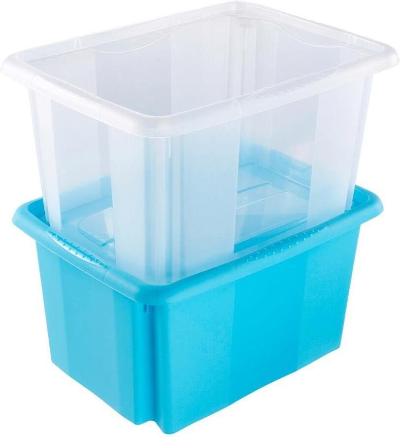 Keeeper Organizer Emil Opbergbox 15 L met deksel hoogwaardige kunststof (set 3-delig) - Foto 2