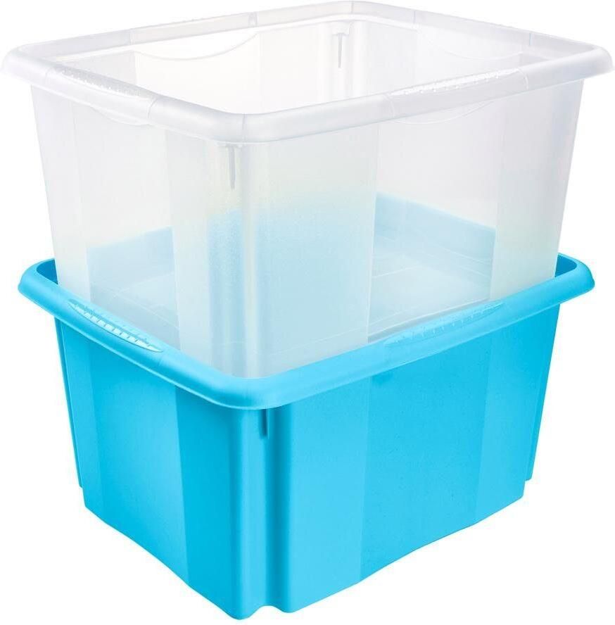 Keeeper Organizer Emil Opbergbox 24 L met deksel hoogwaardige kunststof (set 2-delig)