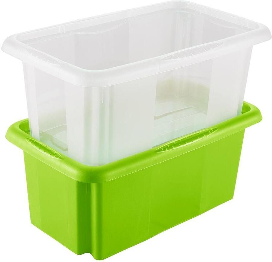 Keeeper Organizer Emil Opbergbox 7 L met deksel hoogwaardige kunststof (set 4-delig)