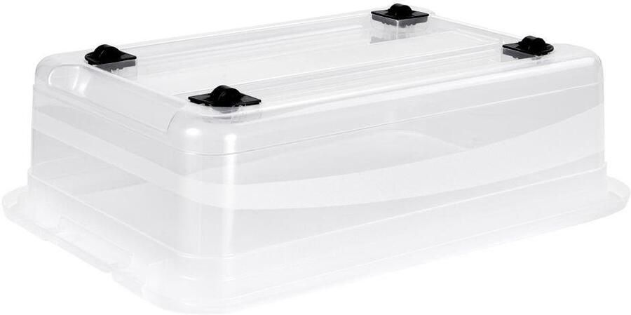 Keeeper Organizer Konrad Opbergbox 28 L met wieltjes deksel grendelslot (set 2-delig) - Foto 5